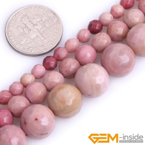 Natural Stone Red Rhodonite Faceted Round Accessorries Beads For Jewelry Making Strand 15" DIY Loose Spacer Bead 6mm 8mm 10mm