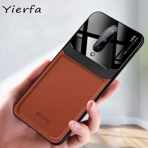 Case For Oneplus 8 Phone Case PU Leather Mirror Plexiglass Silicone Shockproof Bumper For Oneplus One plus 8 Pro Back Cover Coqu