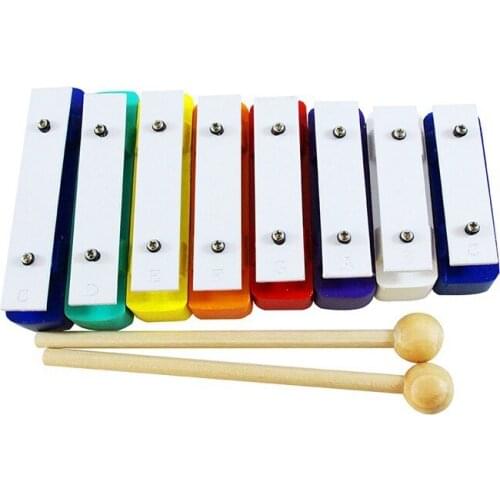 Colorful 8 Note Xylophone Set Percussion Musical Educational Teaching Instrument Toy with 2 Mallets for Baby