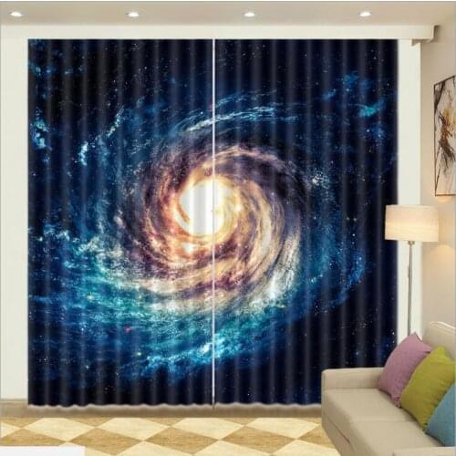 Kitchen window treatments Milky way pattern Living Room office Bedroom decorate Customized Drapes Rideaux Cortinas pillowcase