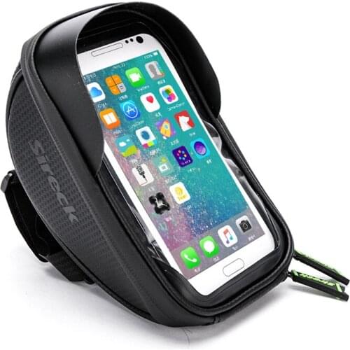 Sireck Bicycle Front Handlebar Holder 6 inch Touchscreen Water Resistant Top Tube Frame Cycling Phone Holder Bike Accessories