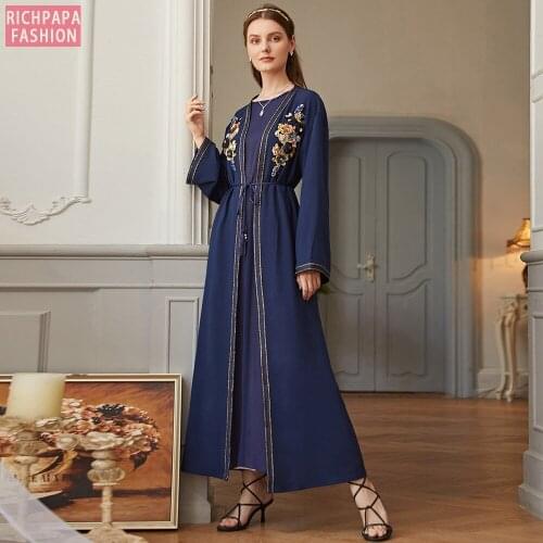 Dubai Abaya Turkey Kimono Hijab Muslim Dress Caftan Kaftan American Islam Clothing Abayas For Women Robe Musulman De Mode Femme