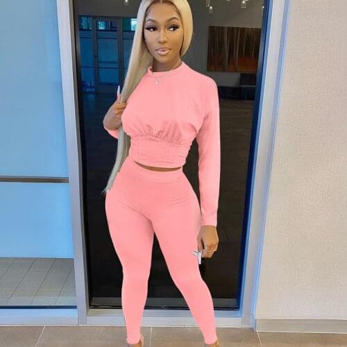 Casual Tracksuit 2 Piece Outfits for Women Sweat Suit Corset Crop Top and Pant Sets Active Wear Fitness Matching Sets Outfits