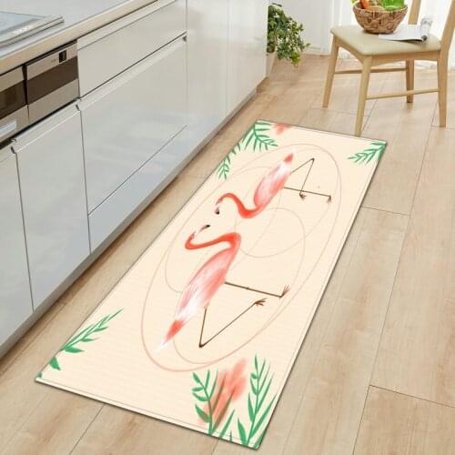 Doormat Entrance Door Floor Mat Kitchen Carpet Childrens Rugs For Room New Year Carpet In The Hallway 3D Flamingo Print Mat