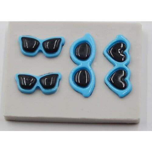 Cute Sun Glasses Shape Fondant Cake Decoration Mold Handmade Soap Candy Chocolate Molds