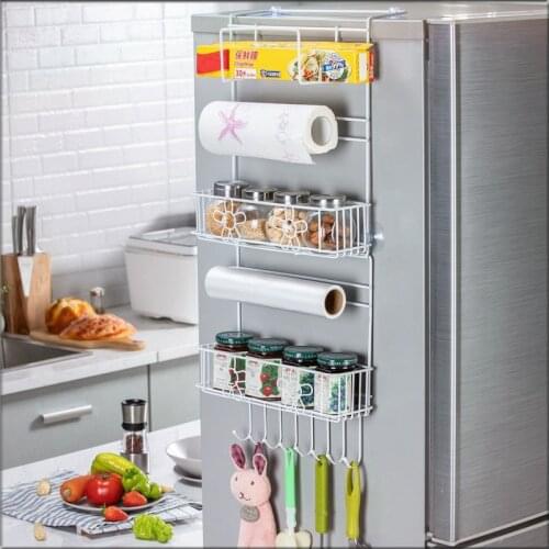 Multi-functional Refrigerator Rack Fridge Side Shelf Multi-Layer Sidewall Holder Kitchen Supplies Hanging kitchen Hook Folding