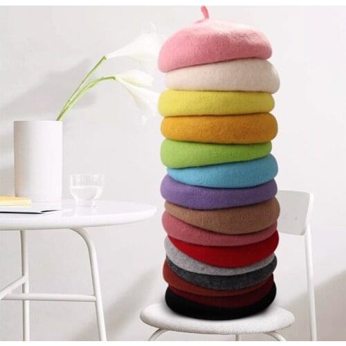 New Wool Berret 2021 Girl Fashion Berets Hat Beret Boina Boinas Para Gorro Gorros Invierno Mushroom Baby Hats Kids Caps Cap