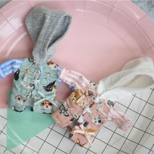 Obitsu11 doll Ob11 1/12 BJD clay hand-made can wear a cat coat doll clothes