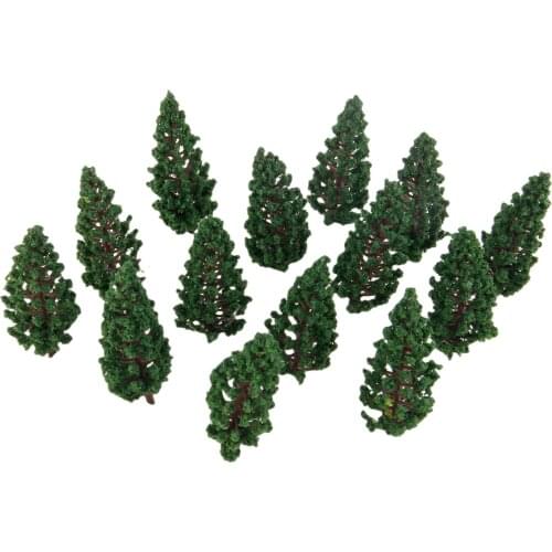 50pcs Plastic Model Pine Trees Scale 78mm Architectural Landscape Park Railroad Scenery Building Layout Mini Plant Kid Toy Decor
