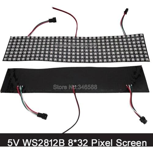 DC5V 8*32 Pixel 256 Pixels WS2812B LED Programmable Digital Flexible Panel Screen Individually Addressable RGB Full Color