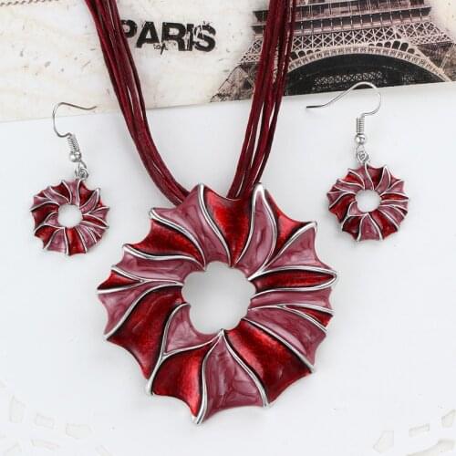 Multicolor Gem Jewelry Sets For Women Fine African Beads Jewelry Set Vintage Statement Necklace Earrings Set For Women Jewelry