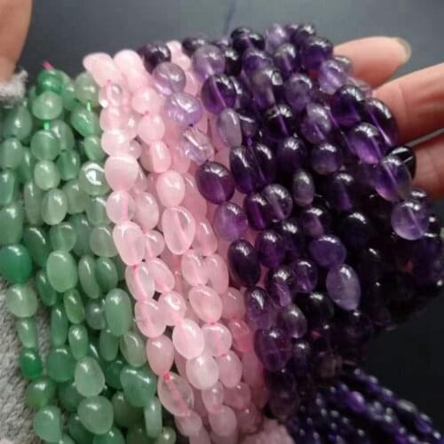 Pink Purple Quartz Green Tumble Stone Beads Natural Irregular Loose Beads Strand Jewelry Making DIY Accessory Dropship 6*8mm