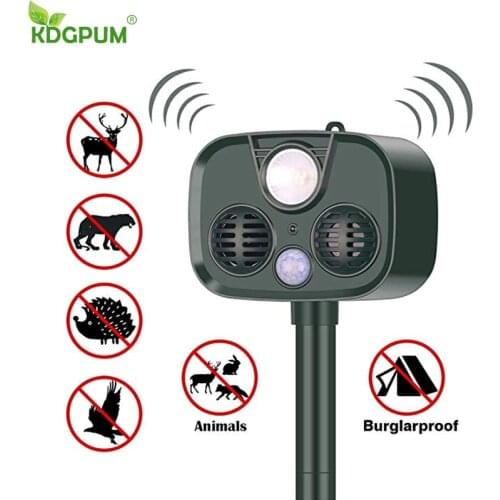 Ultrasonic Bird Repeller For Garden Mole Mice Ultrasound Dog Control Solar Ahuyentador De Fox Rodent Rats Pest Animal Repeller