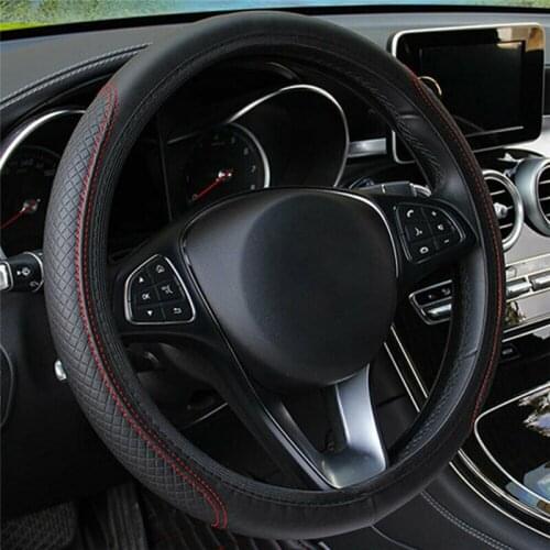 Universal Car Steering Wheel Cover Skidproof Auto Steering Wheel Cover Anti-Slip Embossing Leather Car-styling Car Accessories