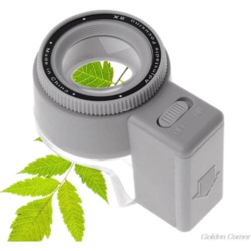 Magnifier Lens 8X Adjustable Stand Bright Magnifier Glass With LED Light Scale Magnifier Tool M06 21 Dropshiping