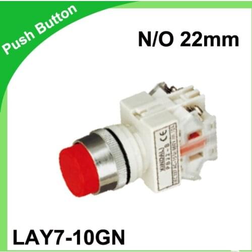 Convex push button LAY7-10GN(Y090-10GN) N/O Touch Switch 22mm 50/60Hz pressure switch Color Optional