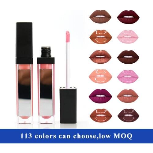 Wholesale Liquid Lipstick With Mirror and Light Shiny Glitter Glossy Lipgloss Crutly Free Cosmetics Bulk Custom Label Lipsticks