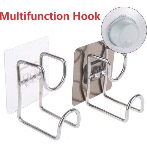 1PC Multifunction Hook Kitchen Bathroom Rack Basin Storage Hook Sucker Washbasin Hook Holder Saving Space Household Hooks