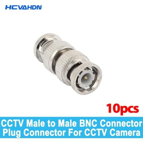 10pcs/lot CCTV Accessories BNC Male to Male CCTV Security Coax Coupler Video BNC Connector Adapter RF Convertor