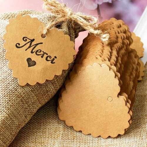 100pcs Heart Shape Gift Tags Party Wedding Favor Tags Heart Kraft Paper Hang Tags Hemp String Included Gift Labels 6.5x6cm
