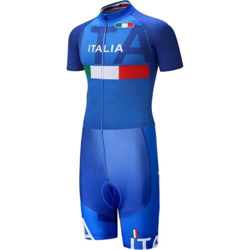 2021 Skinsuit Cycling Clothing one piece Bodysuit ITALIA Ropa Ciclismo MTB Bike Clothing Men outdoor wear # SK201900021703