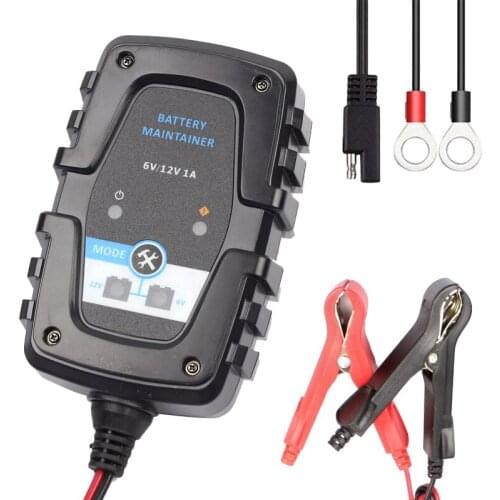 6V/12V 1A Smart Automatic Battery Chargers Automotive Battery Float Chargers Maintainer for Car, Motorcycle EU Plug