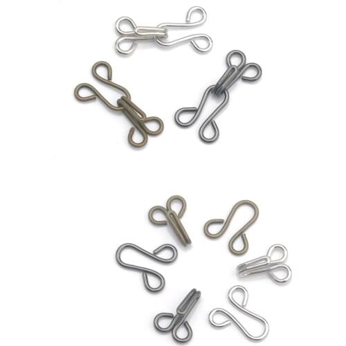 80pairs/lot model 9# metal brass hooks eyes pant skirt bra dress big size silver/black/bronze hook eye free shipping HE-010