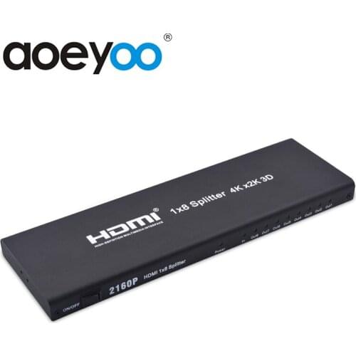 AOEYOO 3D 2k 4K HDMI Splitter 1x8 1080P Amplifier HDMI Switch 1 in 8 Out HDMI Converter adapter For HDTV PS4