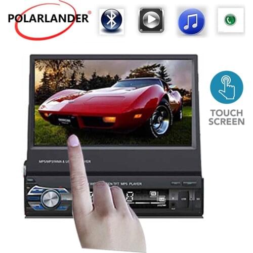 7 Inch 1 Din Bluetooth Wince Car Radio Touch Screen MirrorLink FM BT USB TF AUX Retractable Screen MP5 Player GPS(optional)