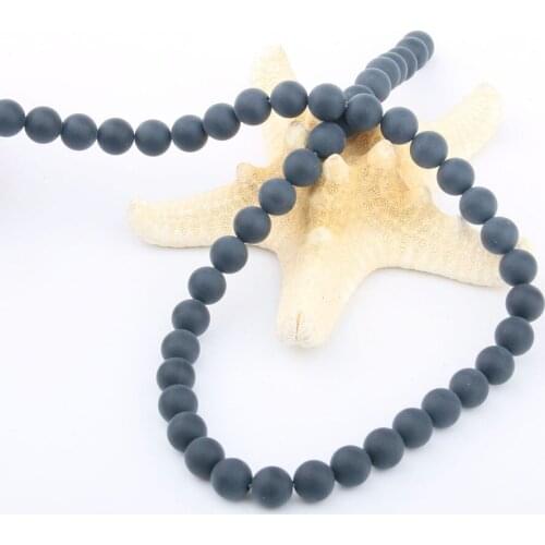 Natural Stone Beads Black Agates Frosted Round for Jewelry Making Beadwork DIY Bracelet Necklace 4/6/8/10/12mm