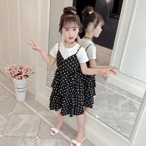 Kids Dresses for Girls Baby Cute Polka Dot Party Dress for Children Clothing Toddler Girl Suspender Cake Dress Vestido Infantil