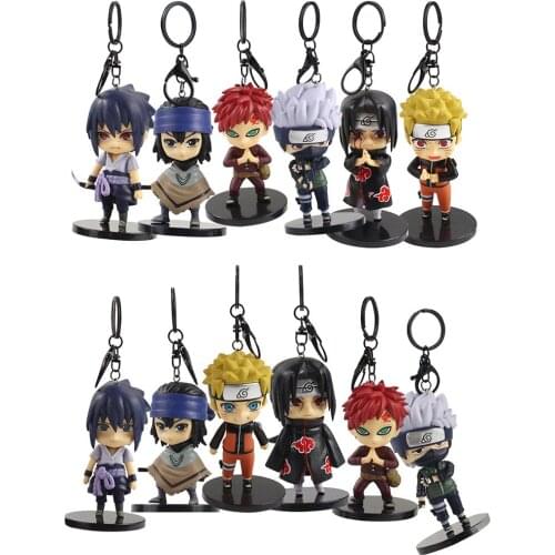 6pcs/Set 8-10cm Naruto Shippuden Anime Unchiha Itachi Sasuke Hatake Kakashi Gaara Kawaii Action Figure Mini Model Toys Kids Gift