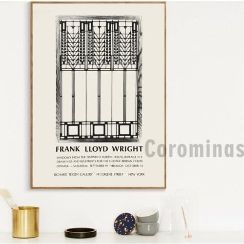 Frank Lloyd Wright Artwork Canvas Painting Prints Richard Feigen Exhibition Poster Architect Gift Gallery Wall Art Picture Decor