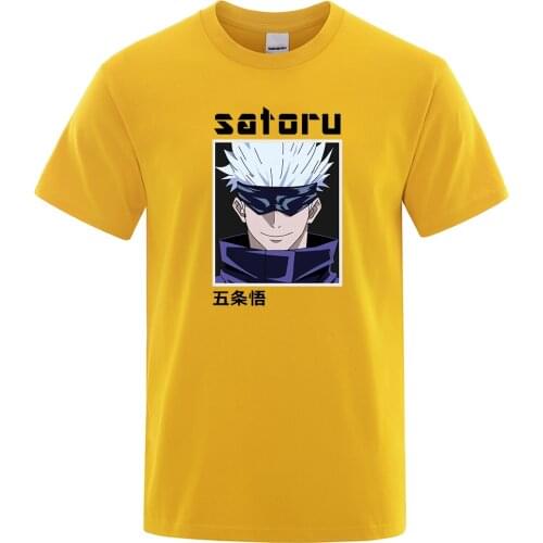 Gojo Satoru Print T-Shirt Harajuku Japan Anime Jujutsu Kaisen Tshirts Fashion Funny Tee Shirt Summer Cotton Street T Shirt Men