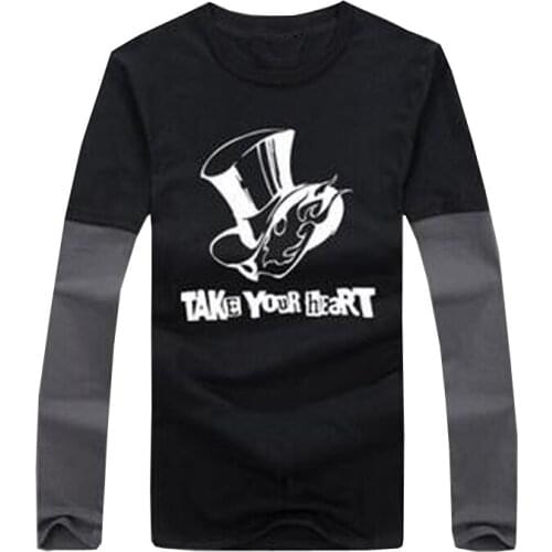 Persona 5 T-shirt Game men t shirt long sleeve t-shirt Summer Short-sleeve Cotton TeesTops