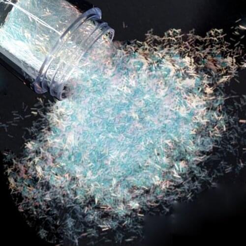 1 Box Bar-Shaped Flakes, Iridescent AB Silver/Red Shining HOLO Color Strpie 3D (3*0.2mm) Nail Art Glitters Flake Decoration 10ml