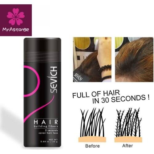 Sevich 10 Colors 25g Hair Fibers Keratin Thickening Spray + applicator nozzle Hair loss products Building Hair Regrowth Powder