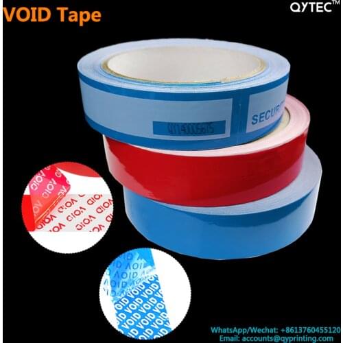1Roll 25mmx30m Adhesive VOID OPEN Packing Tape Blue Red Tamper Evident Label Security Warranty VOID Seal Stickers Package Tapes