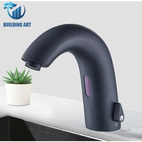 Brass White/Black Smart Sensor Bathroom Faucet Basin Faucet Automatic Sensor Faucet Hot Cold Water Mixer Crane Basin Faucet Tap