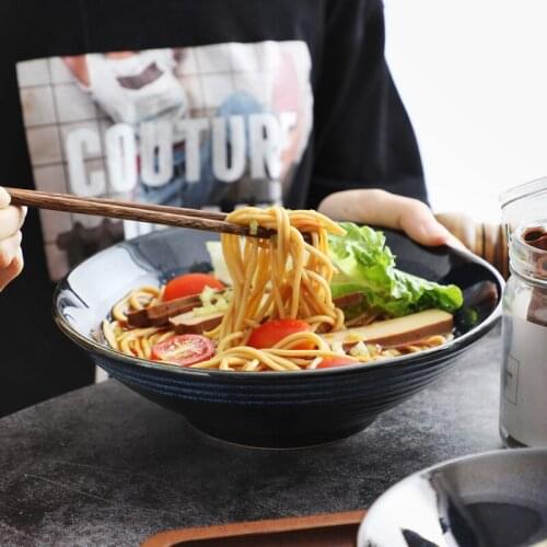 Japanese-style noodle bowl, kiln, ramen bowl, underglaze tableware, salad bowl, soup bowl, large bowl, instant noodle bowl