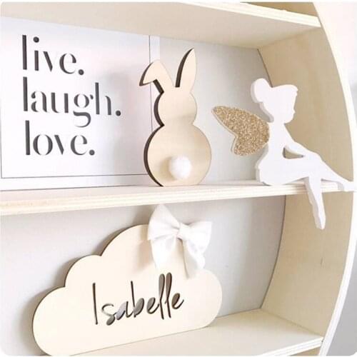 Nordic Wall Decor Bunny Ball Ornament Wood Decoration Teen Baby Room Decoration Accessories DIY Easter Crafts Room Bedroom Decor