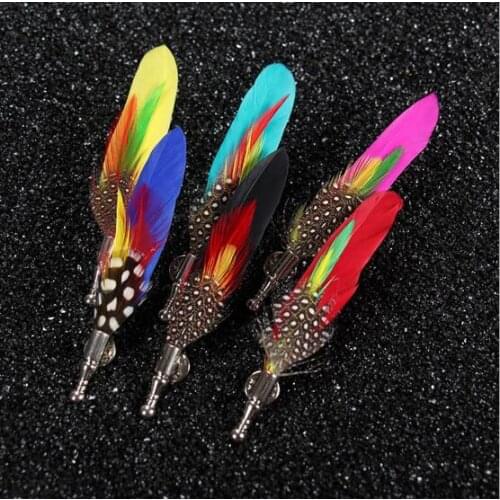 New Hot Trendy Feather Men Suits Brooch Pin Corsage Wedding Decoration Handmade Cloth Brooch Fashion Jewelry Accessories