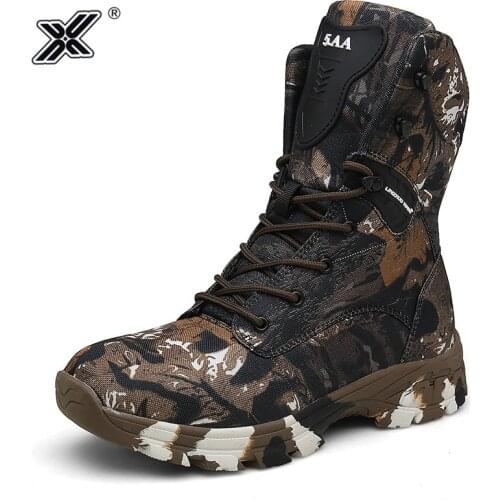 X Brand Outdoor Trekking Waterproof Oxford Mens Desert Boots Camouflage Army Boots Men Winter Combat Shoes botas militar hombre