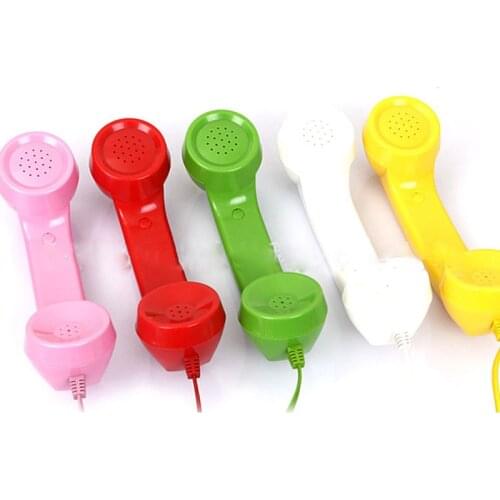 New Glossy Surface Fashion 3.5mm Mic Retro Telephone Cell Phone Handset Receiver For iPhone Fancy Gift Mobile Phone Receiver
