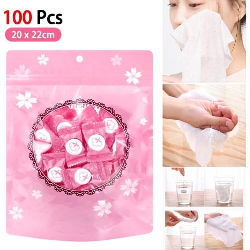 12/30/100pcs Disposable Pure Cotton Compressed Portable Travel Face Towel Water Wet Wipes Washcloth Napkin Outdoor Moistened Tis