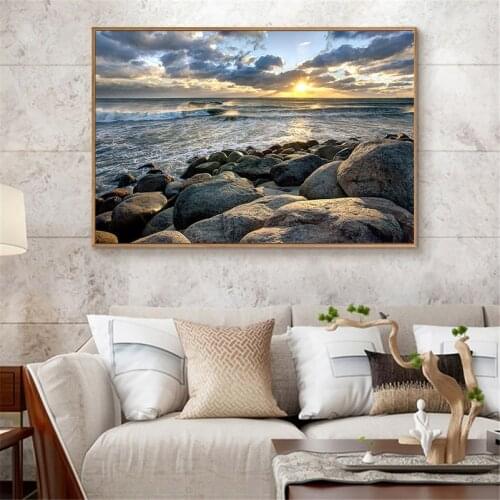 New Nature Poster Waterfall Sea Natuical Landscape Wall Pictures for Living Room Decoration Maison Canvas Print Home Decor