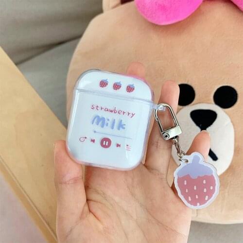 For AirPod 1 2 Cat Dog Transparent Clear Cases Cute Cartoon Soft Silicone Cases For Apple Airpods Cover Fundant Keychain Cover