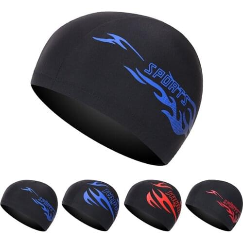 Adult Swimming Caps Printing Slid Color Black Men Women Long Hair Waterproof Swim Pool Ear Protect Large Silicone Diving Hat