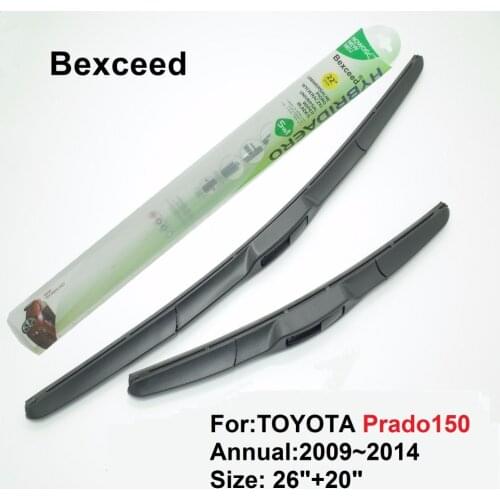 Hybrid Wiper Blade for TOYOTA Prado 150 26"+20"Bexceed of Car Windshield Windscreen 2009 2010 2011 2012 2013 2014 2015 2016