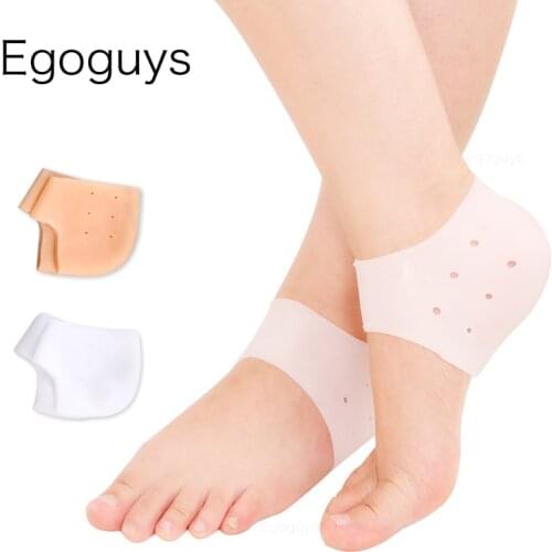 1Pair Silicone Heel Pad Gel Footing Care Socks With Hole Feet Cracked Skin Moisturizing Foot Care Protector Anti Cracking Sleeve
